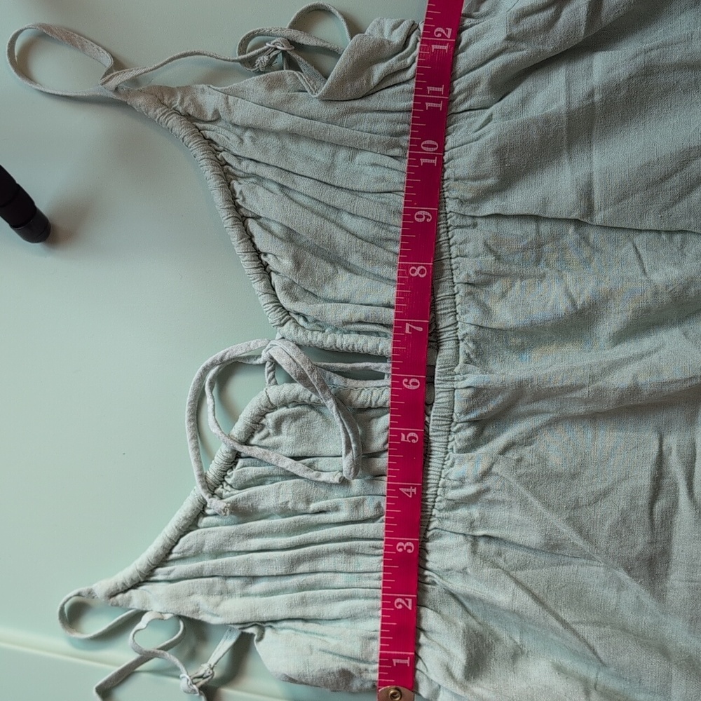 Princess Polly Sage Green Mini Babydoll Dress Size 4 - Picture 11 of 11